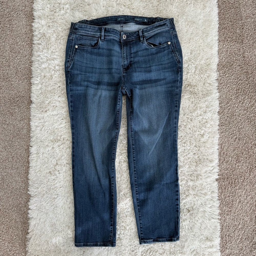 J. Jill Denim Plus Size Authentic Fit Slim Ankle Jeans Dark Wash Size 16W